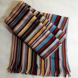 Paul Smith Men's Wool Signature Stripe Scarf Muti Colored
